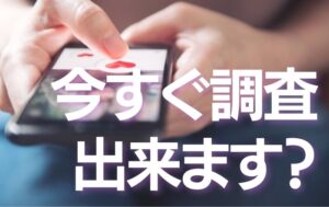 今日、今から調査できますか？